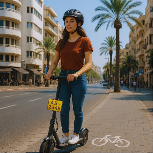 tlvplate לוחית רישוי לקורקינט